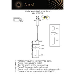 Подвесной светильник APLOYT APL.665.16.17 Elin
