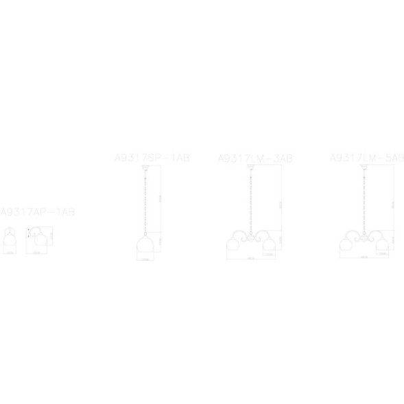 Подвесная люстра ARTE Lamp MARGO A9317LM-3AB