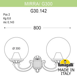 Уличный настенный светильник Fumagalli G30.142.000.WYF1R