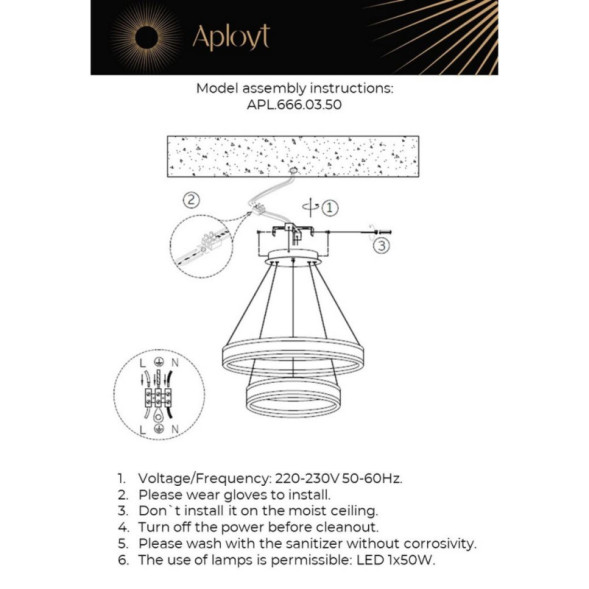 Подвесная люстра APLOYT APL.666.03.50 Lor