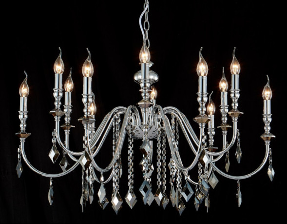 Подвесная люстра Crystal Lux MERCEDES MERCEDES SP6+6 CHROME/SMOKE