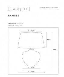 Настольная лампа LUCIDE Ramses 47504/81/97