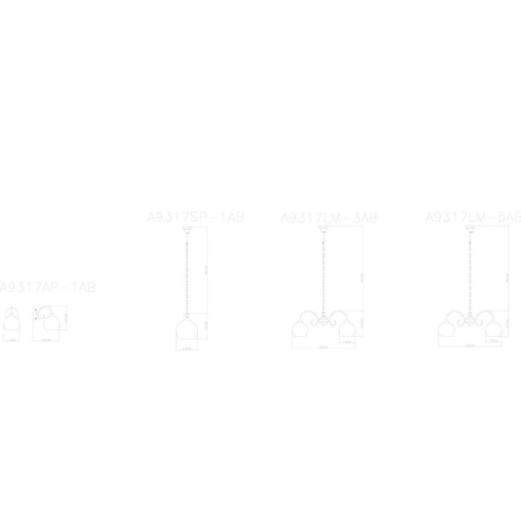 Подвесная люстра ARTE Lamp MARGO A9317LM-5AB