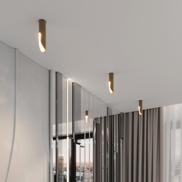 Накладной точечный светильник Elektrostandard 25113/LED 7W 3000K латунь APEX