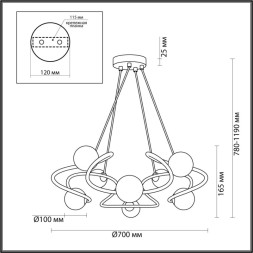 Подвесная люстра Odeon Light SLOTA 4806/8