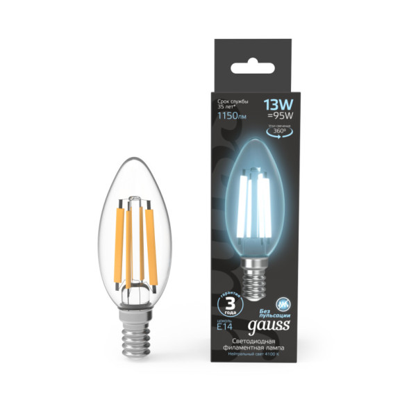 Светодиодная лампа Gauss 103801213 13W 220V 1150lm E14 белый (дневной)