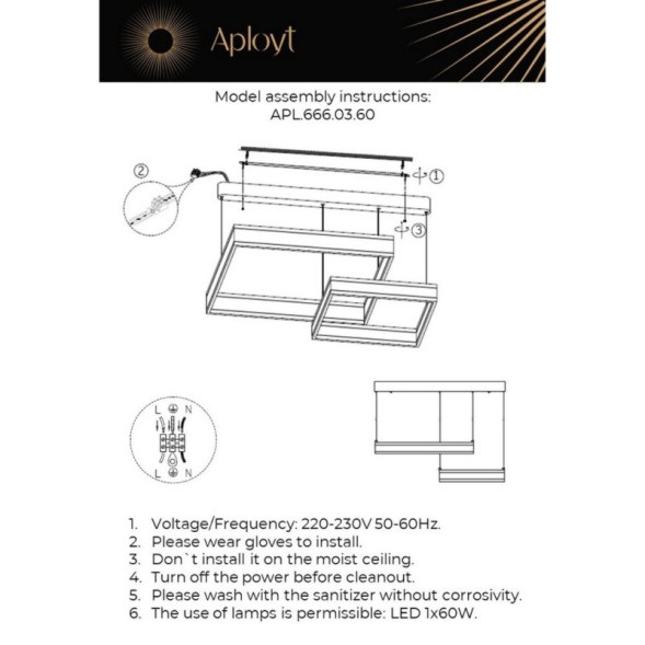 Подвесная люстра APLOYT APL.666.03.60 Lor