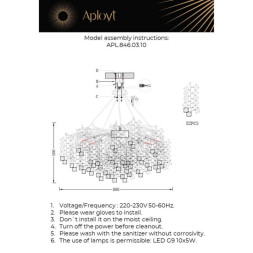 Подвесная люстра APLOYT APL.846.03.10 Danusia