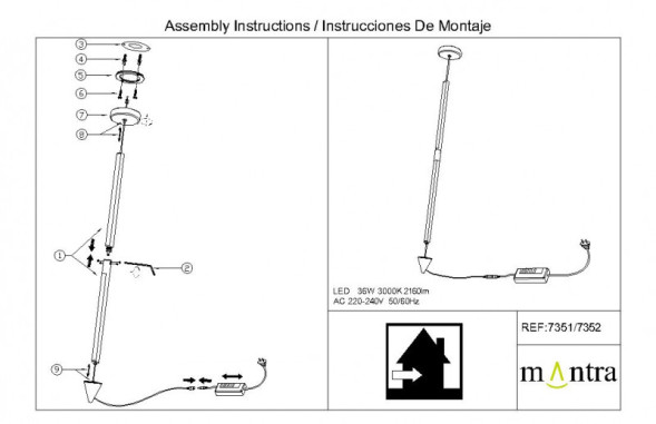 Подвесной светильник Mantra Vertical 7351