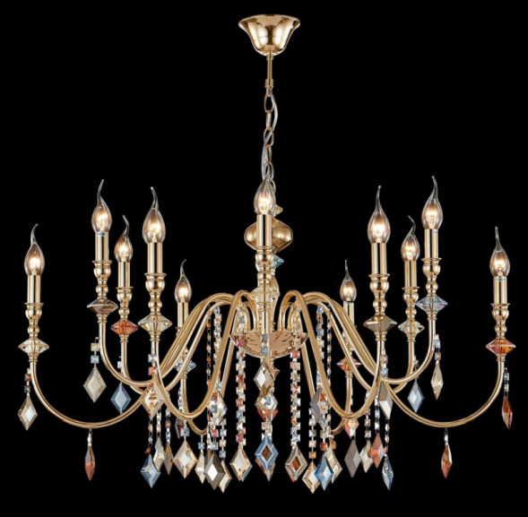 Подвесная люстра Crystal Lux MERCEDES MERCEDES SP6+6 GOLD/COLOR