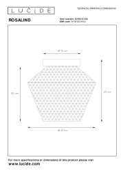 Потолочный светильник LUCIDE ROSALIND 03134/01/62