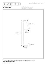 Торшер LUCIDE GREGORY 30795/81/38