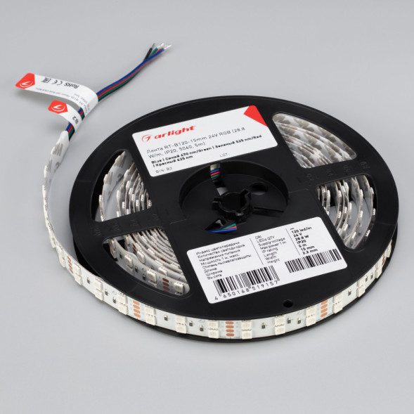 Лента Arlight RT-B120-15mm 5060 011205(2) 144W 24V RGB IP20