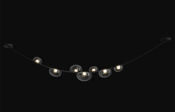 Потолочный светильник Crystal Lux BOSQUE BOSQUE SP7 L3000 BLACK/TRANSPARENT