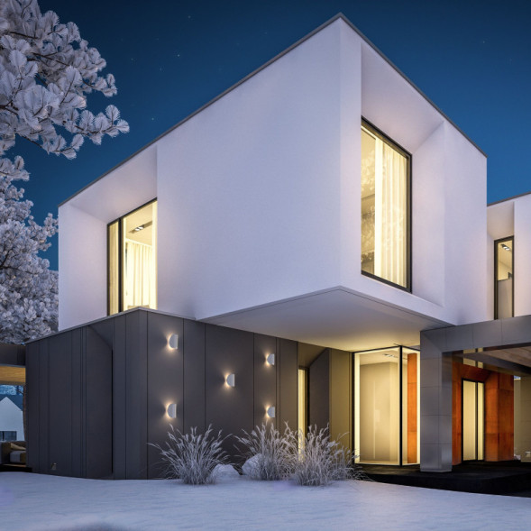 Уличный настенный светильник Elektrostandard 1632 TECHNO LED Taco белый