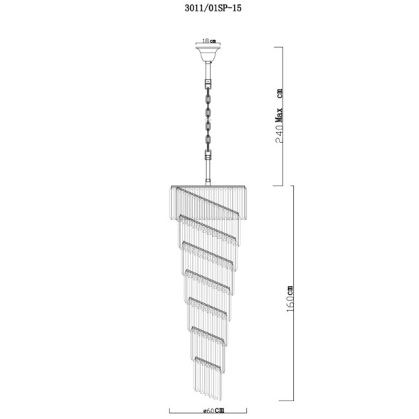 Каскадная люстра Divinare Charlotte 3011/01 SP-15