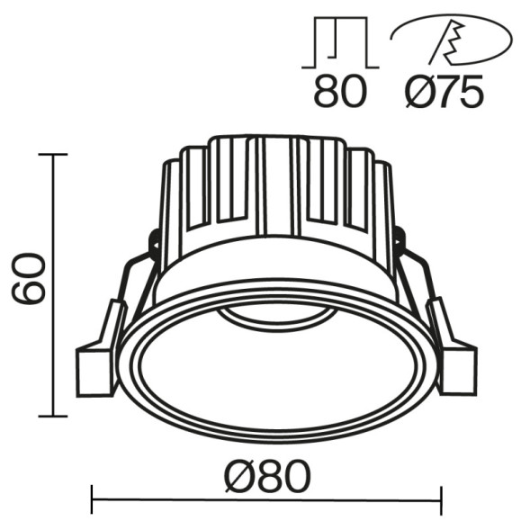 Встраиваемый точечный светильник Maytoni Technical ROUND DL058-12W-DTW-B