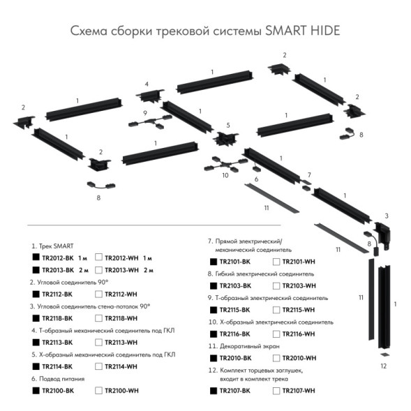Экран для шинопровода Denkirs SMART BASE TR2010-BK