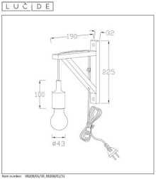 Бра LUCIDE FIX WALL 08208/01/31
