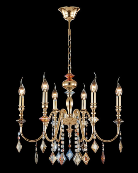 Подвесная люстра Crystal Lux MERCEDES MERCEDES SP6 GOLD/COLOR