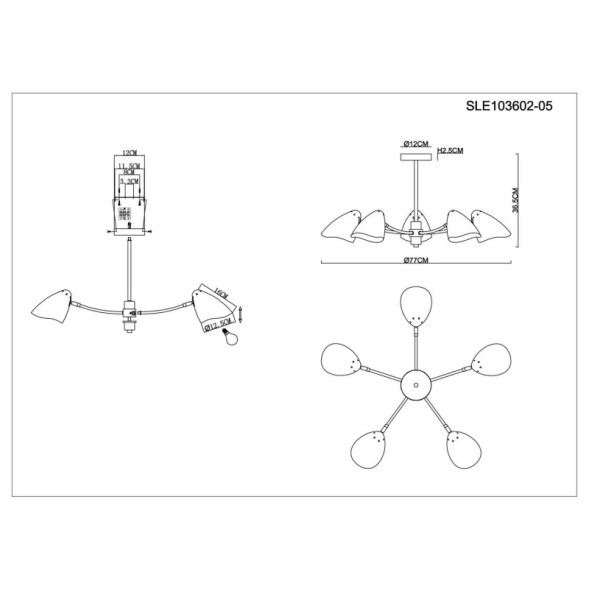 Люстра на штанге Evoluce SATTA SLE103602-05