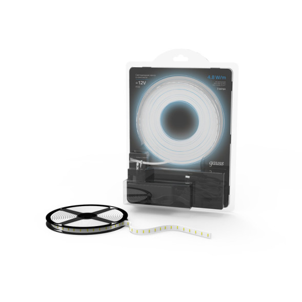 Лента Gauss LED 2835/60-SMD 312000248 24W 12V 210lm белый (холодный) IP20