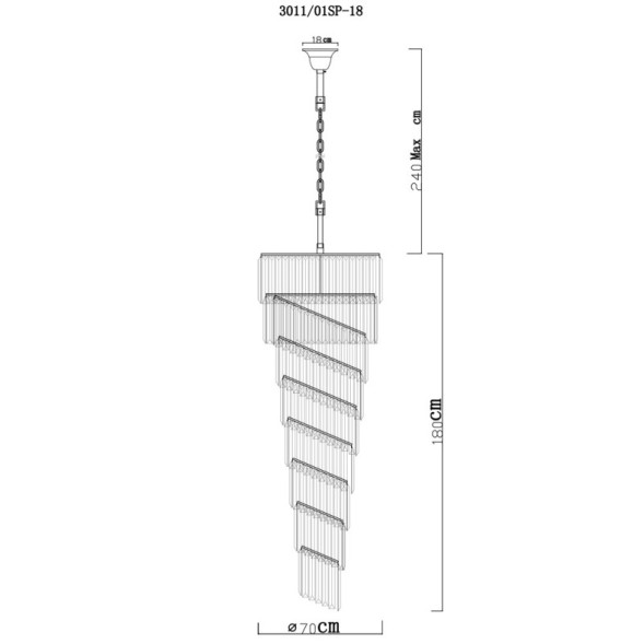 Каскадная люстра Divinare Charlotte 3011/01 SP-18