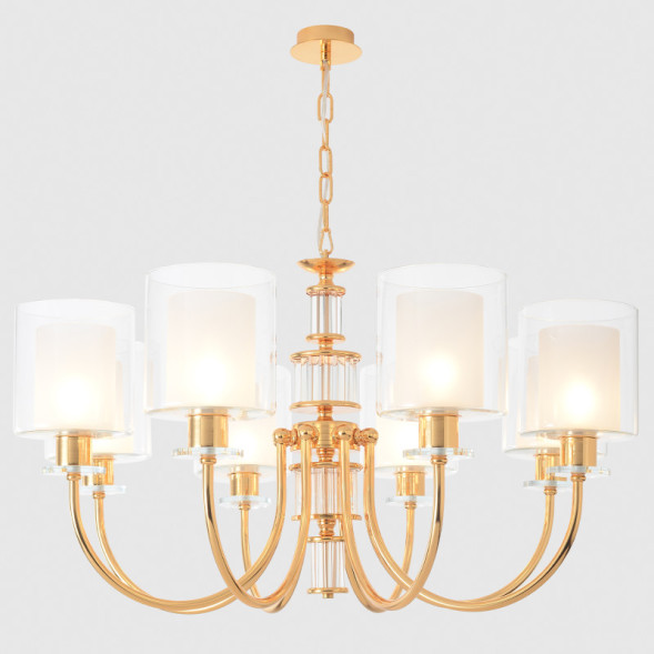 Подвесная люстра Crystal Lux ELENA SP8 GOLD Elena