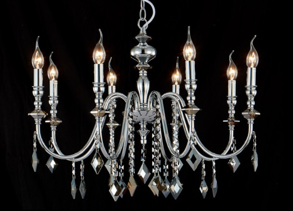 Подвесная люстра Crystal Lux MERCEDES MERCEDES SP8 CHROME/SMOKE