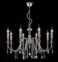 Подвесная люстра Crystal Lux MERCEDES MERCEDES SP8 CHROME/SMOKE