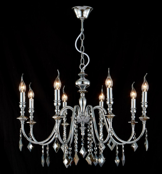 Подвесная люстра Crystal Lux MERCEDES MERCEDES SP8 CHROME/SMOKE