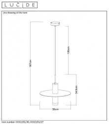 Подвесной светильник LUCIDE Selin 03322/01/37
