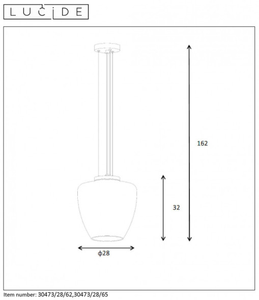 Подвесной светильник LUCIDE Florien 30473/28/65