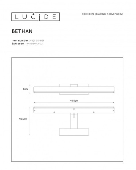 Светильник для картин и зеркал LUCIDE BETHAN 48200/08/31