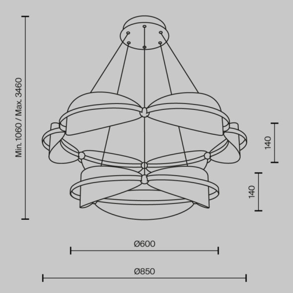 Каскадная люстра Maytoni Breeze MOD281PL-L80BS3K