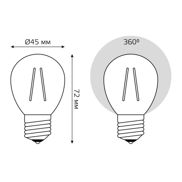 Светодиодная лампа Gauss Шарик 10512042-G