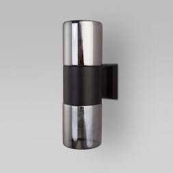 Уличный настенный светильник Elektrostandard Roil (35125/D) чёрный/дымчатый плафон