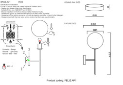 Бра Crystal Lux FELIZ FELIZ AP1 BRONZE/WHITE