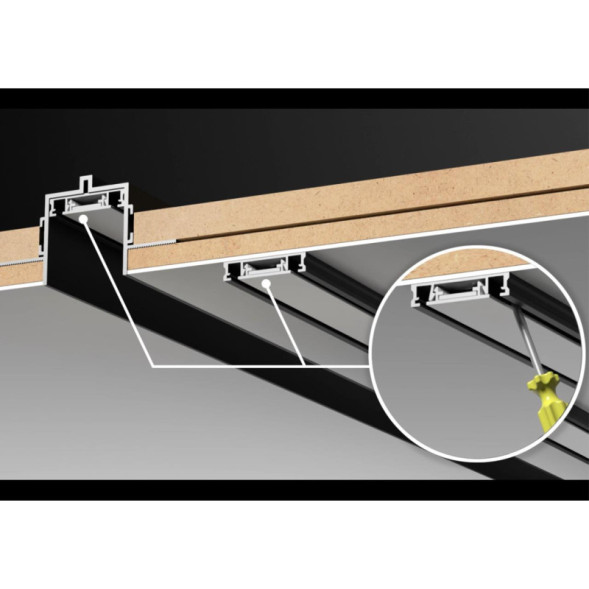 Магнитный встраиваемый шинопровод в гипсокартон Novotech SMAL Track Black ГКЛ 135199