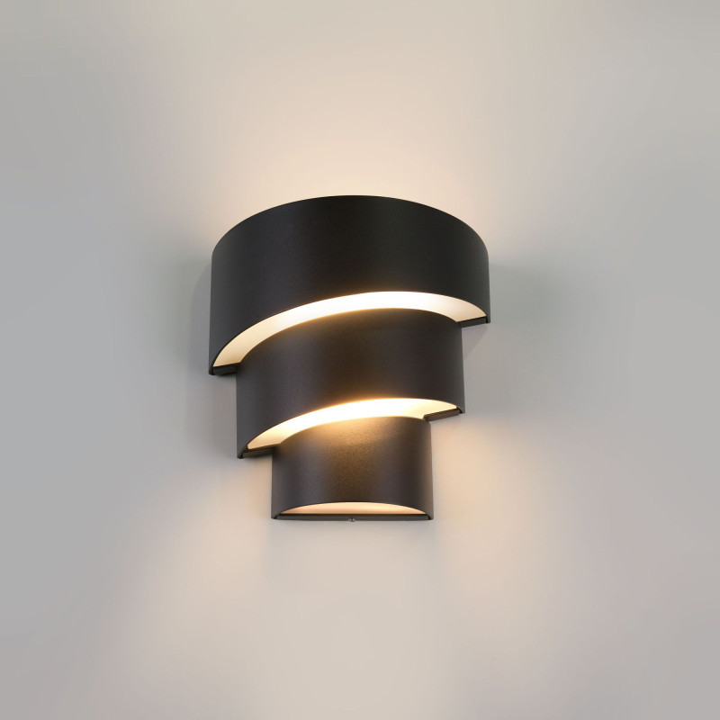 Уличный настенный светильник Elektrostandard 1535 TECHNO LED HELIX черный