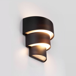 Уличный настенный светильник Elektrostandard 1535 TECHNO LED HELIX черный