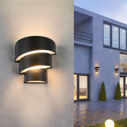 Уличный настенный светильник Elektrostandard 1535 TECHNO LED HELIX черный