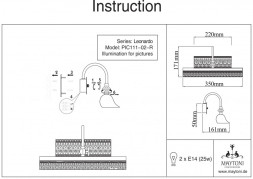Светильник для картин и зеркал Maytoni PICTURE+PIC111 PIC111-02-R