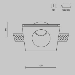 Встраиваемый точечный светильник Maytoni Technical Gyps Modern DL001-1-01-W