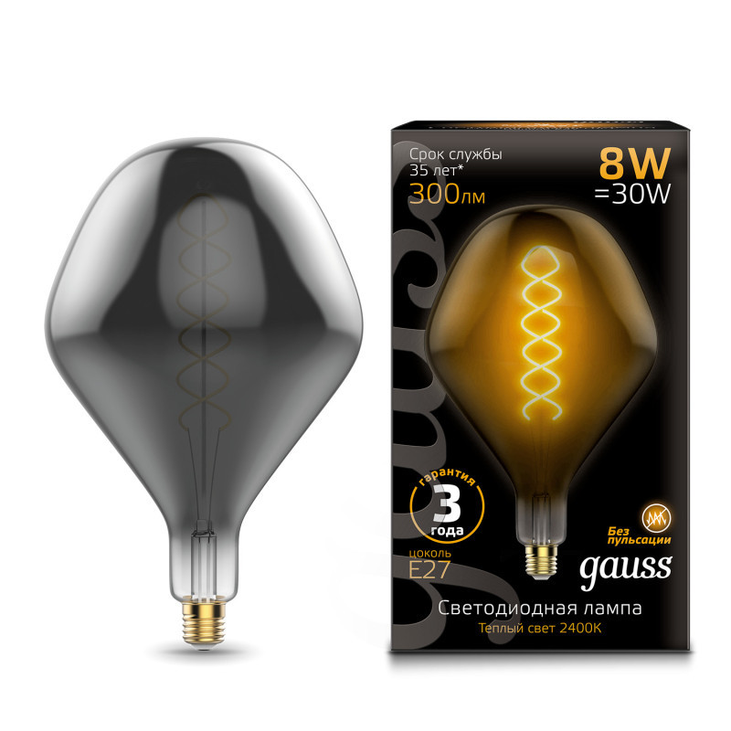 Светодиодная лампа Gauss 163802008 8W 220V 300lm E27 белый (теплый)