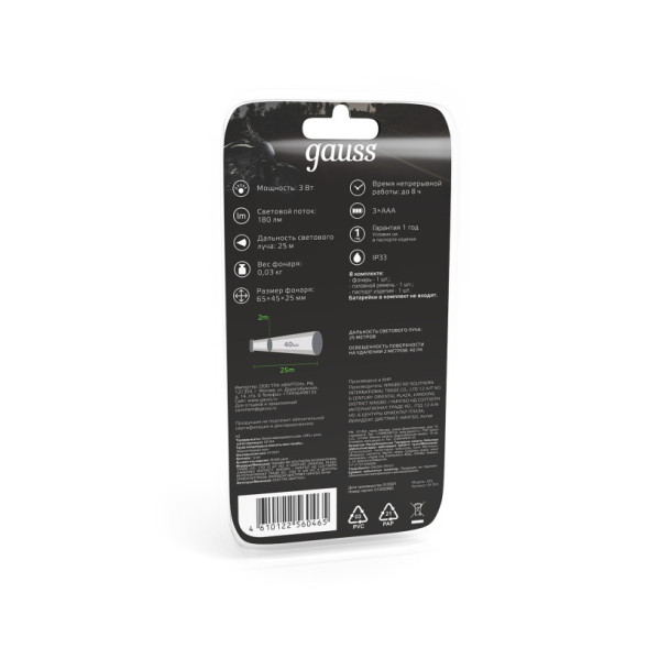 Фонарь Gauss GFL GF304