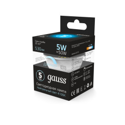 Светодиодная лампа Gauss Софитная 101506205-D 5W 220V 530lm GU10 белый (дневной)