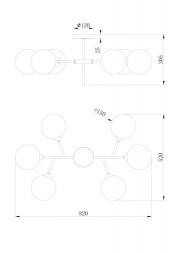 Люстра на штанге Freya Maddison FR5115PL-06BZ1