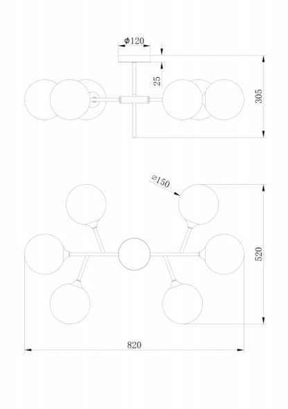 Люстра на штанге Freya Maddison FR5115PL-06BZ1