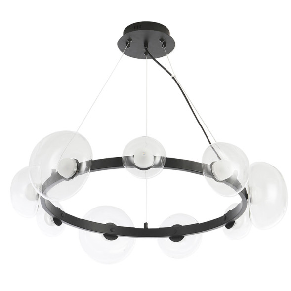 Подвесная люстра Crystal Lux BOSQUE SP9 BLACK/TRANSPARENT